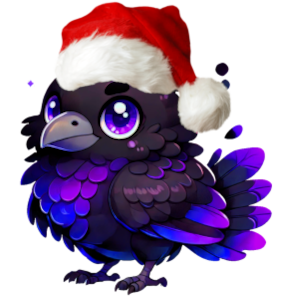 Cartoon purple raven